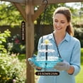 thumbnail image 5 of Clearance! Hanging Solar Bird Feeder Bath Fountain with 3 Layers, 9.25" W Blue Bird Bath Bowl Outside with Solar Powered Pump for Garden Backyard Patio Lawn, Mothers Fathers Day Gift for Mom Dad, 5 of 7