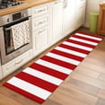 thumbnail image 3 of Red Striped Large Area Rugs for Bedroom Living Room, Soft Non Slip Carpet Bedside Rug, Christmas Farmhouse Red White Stripes Rectangular Floor Cover Kitchen Accent Rug 2'x6' for Dining Room/Office, 3 of 9