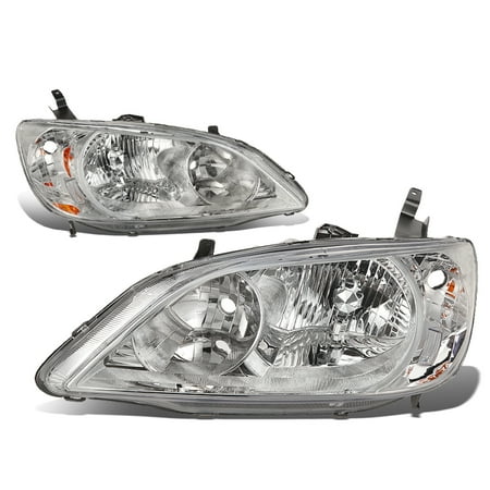 - For 04-05 Honda Civic Headlight Chrome Housing Amber Corner Headlamp EM/ES 2/4 Door Left+Right