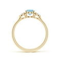 thumbnail image 2 of ANGARA Natural Oval Aquamarine and Pear Diamond Three Stone Engagement Ring in 14K Yellow Gold for Women (Size-7x5mm) | March Birthstone, Anniversary, Jewelry Gift for Women | Natural Aquamarine Ring, 2 of 10