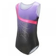 thumbnail image 2 of Girls Leotards Gymnastic Dance Onesies Ballet Tank Sleeveless Colorful Shiny Leotard, for 5-14 Years, 2 of 6