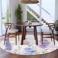 thumbnail image 4 of Lavender Spring Round Area Rug 5 FT, Non Slip Bedroom Rugs, Farmhouse Pastoral Pastel Flowers Washable Soft Circular Carpet Non-Shedding Floor Mat for Kitchen Dining Room Foyer Balcony Dorm, 4 of 8