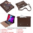thumbnail image 4 of TECH CIRCLE Business Case for Case for iPad 10.2 inch 9th/8th/7th Gen 2021/2020/2019, Premium PU Leather Folio Stand Cover Pencil Holder Zipper Pocket Bag Shoulder Hand Strap Protective Case,Coffee, 4 of 6