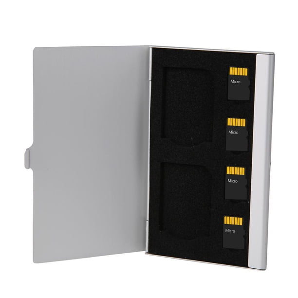 Monocapa Aluminio 2 SD+ 4TF Tarjetas Micro SD Pin StorageBox Case Holder Likrtyny Componentes de la computadora
