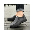 thumbnail image 6 of Ferndule Men Vintage Low Top Flats Office Round Toe Leather Shoes Work Non-Slip Slip On Casual Shoe, 6 of 9