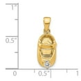 thumbnail image 4 of 14K Yellow Gold Charm Pendant (04) April Imitation Birthstone Round 19 mm 7, 4 of 5