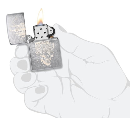 Zippo Lighter - Customized Engraved Message Windproof Skull Castle Design 46477