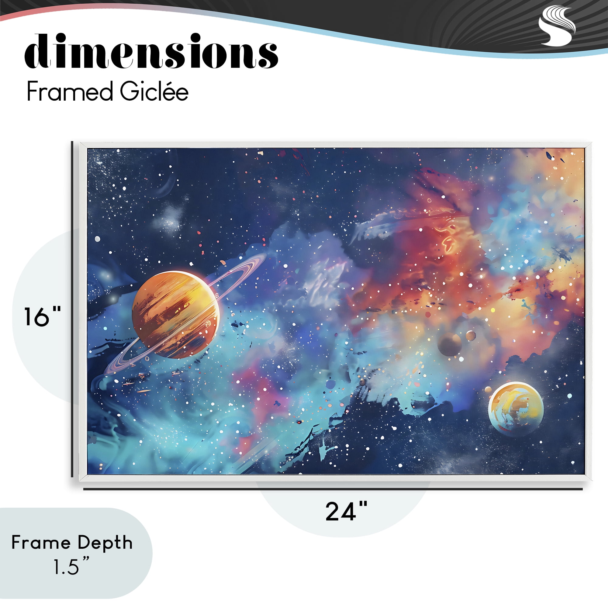 Stupell Industries Nebula Dreams Scattered Planets White Framed Giclee Art, design by Creative Studio