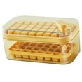thumbnail image 3 of Ice Cube Tray Double Layer 64Pcs Ice Maker Box Home Press Easy Release Ice Freezer Storage Box Yellow, 3 of 10