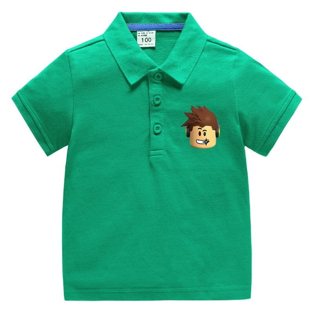 Roblox ropa con solapa para niños, POLO versión coreana, camiseta de media manga de algodón para bebé, Verano