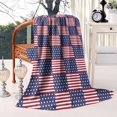 thumbnail image 2 of Red White and Blue Star Striped Pattern Blanket,Comfortable Soft Lamb Wool Throw Blanket,All Season,Warm Lightweight Blankets for Sofa Bed Couch Living Room Chair,60"x80", 2 of 4