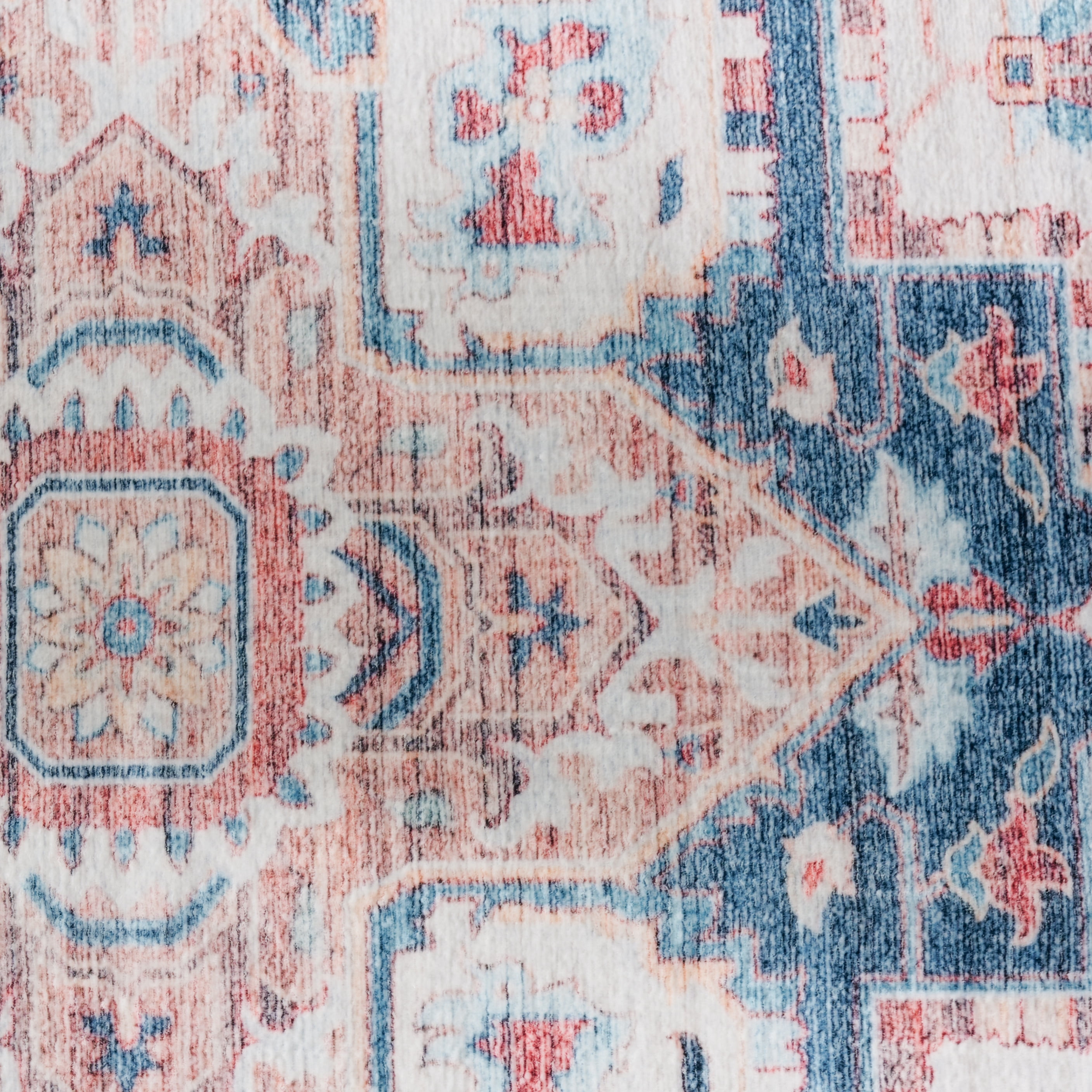 SAFAVIEH Martha Stewart Norbert Medallion Machine Washable Area Rug, Rust/Blue, 8' x 10'