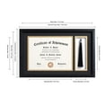 thumbnail image 2 of ELSKER&HOME 11x17 Diploma Frames with Tassel Holder for 8.5x11 Certificate Document Shadow Box, Matte Black Frame, Degree Double Mat, Black with Gold Rim, 2 of 6