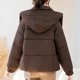 thumbnail image 4 of Parkas de manga larga para mujer, chaqueta informal de algodón con capucha y mangas largas de colores., 4 of 9