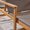 thumbnail image 4 of Camdyn Outdoor Rustic Acacia Wood Chaise Lounge with Wicker Seating, Natural and Gray, 4 of 7