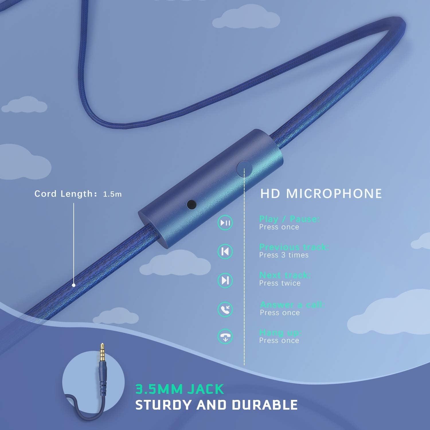 On Ear Headphones With Mic Jelly Comb Foldable Corded Headphones Wired Headsets With Microphone Volume Control For Cell Phone Tablet Pc Laptop Mp3 4 Video Game Sky Blue Grass Green Walmart Com