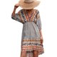 thumbnail image 3 of TRKIYQC Vestido Retro para Mujer, Media Manga Estampado Floral Dobladillo Irregular Cuello en V Casual Club Party Vestido de una Sola Pieza TRKIYQC moda, 3 of 7
