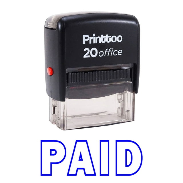 Printtoo Rubber Stamp Office Stationary PAID Self Inking Stamp-Blue