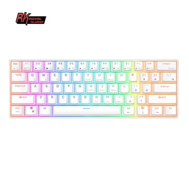 RK ROYAL KLUDGE RK61 Tri-mode BT5.0/2.4G/USB Mechanical Keyboard 60% 61 Keys RGB Hot-swappable Bluetooth Wireless Gamer Keyboard Brown Switch White
