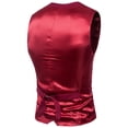 thumbnail image 2 of SWSMCLT Men's Slim Fit Waistcoat Formal Business V Neck Suit Vest Sleeveless Formal Top Red 30, 2 of 5