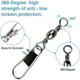 thumbnail image 5 of Square 200PCS Fishing Rolling Ball Bearing Barrel Swivel with Safety Snap Connector Fishing Accessories #2#4#6#8#10, 5 of 7