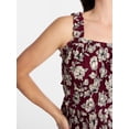 thumbnail image 4 of Time and Tru Women's and Women's Plus Sleeveless Smocked Peasant Midi Dress, Sizes XS-4X, 4 of 5