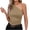 Khaki, variant on USSUMA Camisole Tops for Women Womens Summer Tops Fashion Women Sleeveless Garment Comfortable Breathable Round Neck Blouses Tops Festive Fashion Womens Tops Solidcolor
