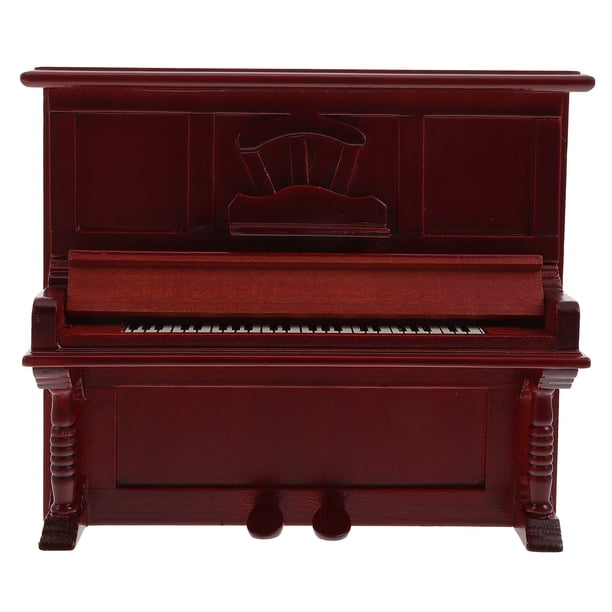 ColoMX Piano de madera Forma Decoración Simulación Piano Mini Casa Decoración DIY Muñeca Casa Decoración