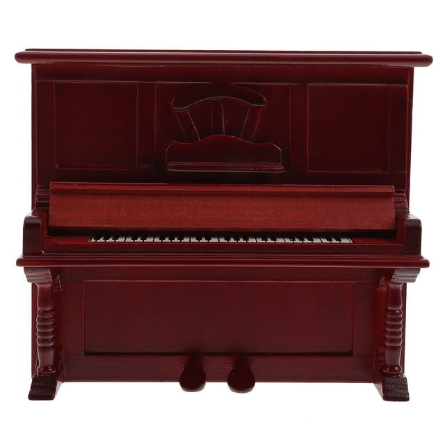 KAKOWELY Mini piano de madera para decoración de casa de muñecas con forma de piano de simulación