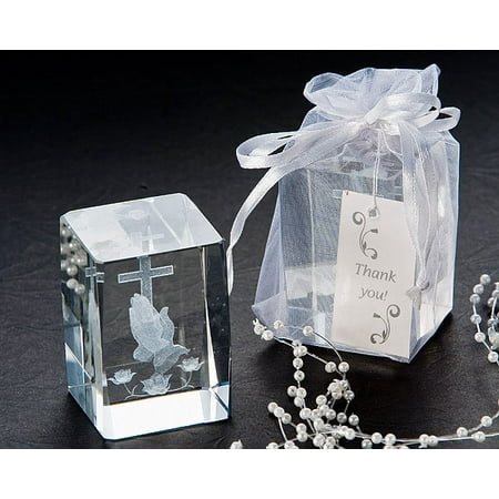 4 Etched Crystal - Blessed Prayer Laser Etched Crystal Favor (Set of 4)
