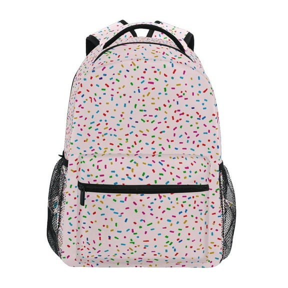 School Backpack Lightweight Multipocket College High Middle Student Bag 15L Colorful Sprinkles