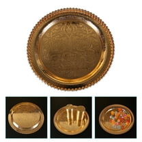 Raindrops Golden Fruit Plate for Cooking with Proper Capacity and Elegant Appearance 7.8 Inches