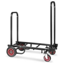 Pyle Compact Adjustable Folding Hand Truck Dolly Platform Multi Cart, Black