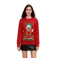 thumbnail image 4 of Suéteres navideños para mujer, manga larga, cuello redondo, estampado de renos, suéteres sueltos, tops de punto, 4 of 5