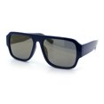 thumbnail image 5 of Mens Luxe Flat Top Rectangular Racer Plastic Fashion Sunglasses [Navy - Gold Mirror], 5 of 8