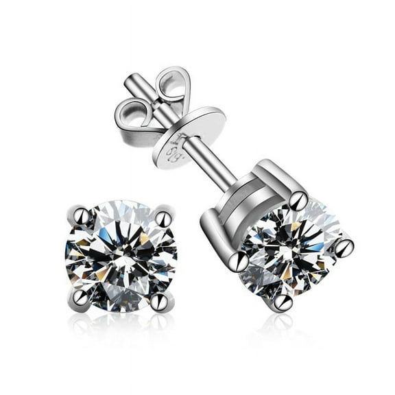 Moissanite Stud Earrings 0.3ct-2.0CT D Color,GRA 925 Sterling Silver Earrings for Men 18K White Gold Plating Earrings for Women,wedding earrings(1.0ct*2)