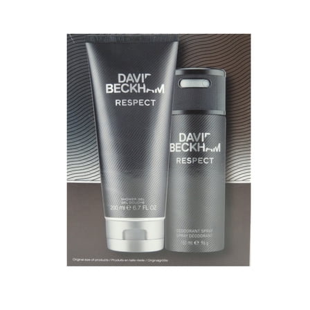 David Beckham Respect Gift Set: Shower Gel 6.7 oz, Deodorant Spray 5.1 oz