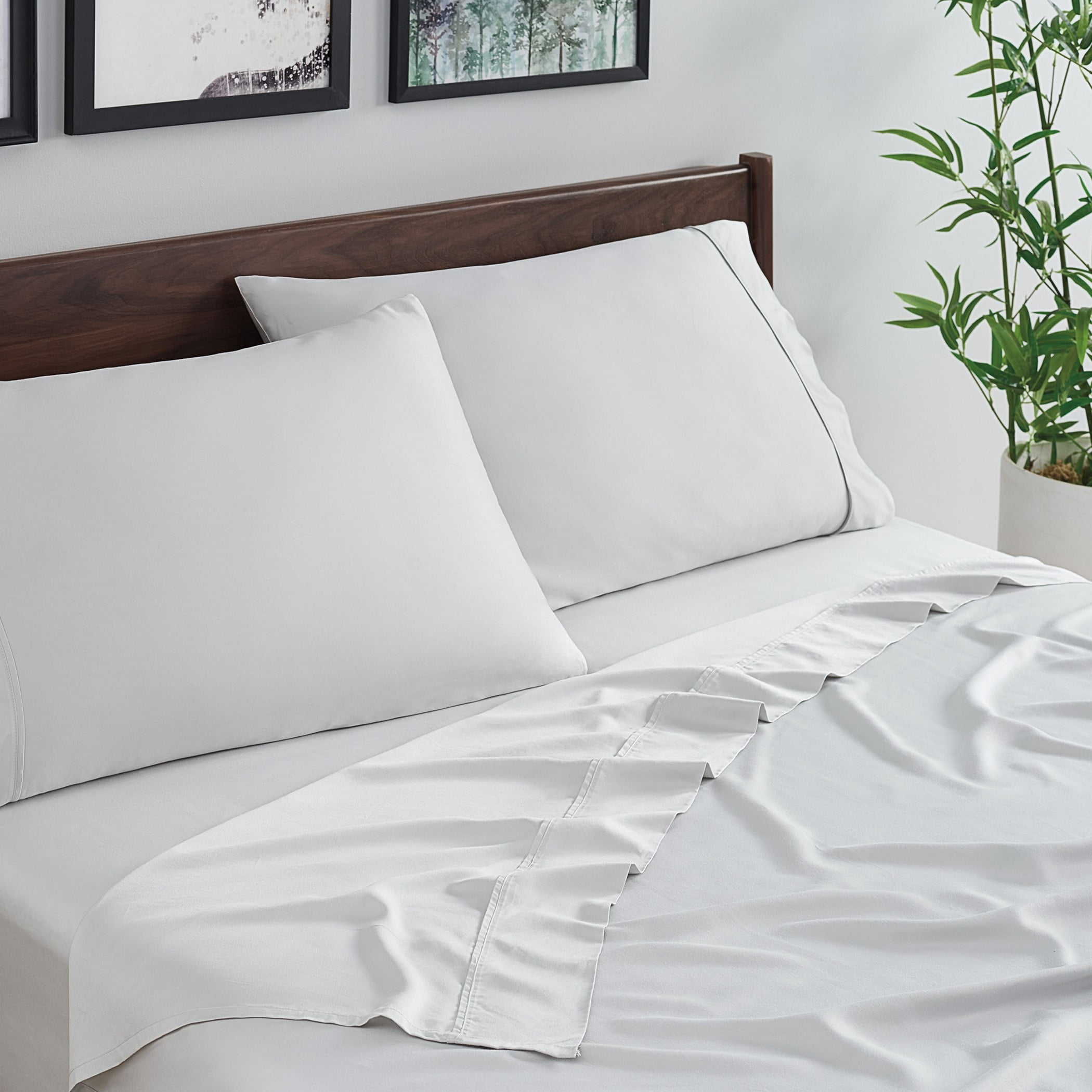 Aston & Arden Bamboo Rayon Sheet Sets, 4-Piece, 250 Thread Count, Modern, Hypoallergenic, California King, Grey