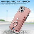 thumbnail image 6 of Nalacover Wallet Case for iPhone 15 Plus, Premium Leather Case with Card Holder, 360°Rotation Ring Kickstand, RFID Blocking Protective Magnetic Back Clsoure Case For iPhone 15 Plus, Pink, 6 of 13