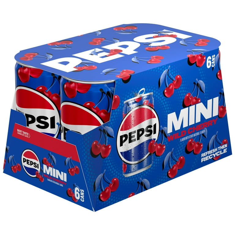 Pepsi Soda Wild Cherry Soda Pop, 7.5 Fl Oz 6 Pack, Paperboard