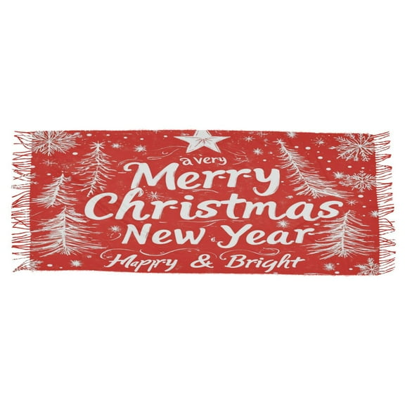 BZSMCE Women Scarf Classical Design Merrh Christmas Print Simple Pattern Soft Warm Long Large Scarves