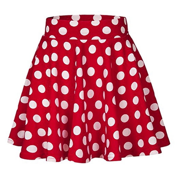 Girls Tennis Skirt Pleated Denim Skirt Women Set Twin Size Bed Athletic Fashion Party Summer Women Dot Printed High Waist Midi Red XS
