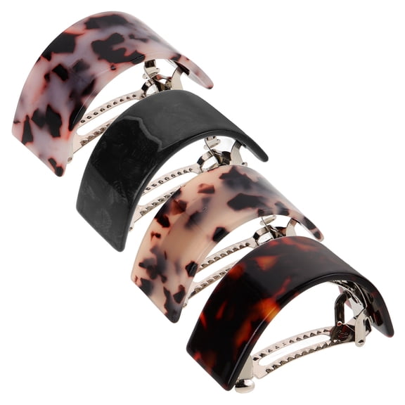Homoyoyo 4Pcs Mixed Color Acetate Hair Accessories for Women Ponytail Barrettes Stylish Clips for Parties and Daily Wear