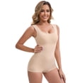 thumbnail image 4 of DARING DIVA Women's Shapewear Slimming Waist Tummy Control Body Suits Crotch S Apricot, 4 of 6
