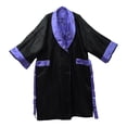thumbnail image 2 of Reversible Thai Silk Unisex Classic Kimono Gown Bath Robe Pajamas Sleepwear - Lavender, 2 of 4