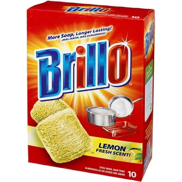 Brillo Steel Wool Soap Pads, Lemon, 10-Count