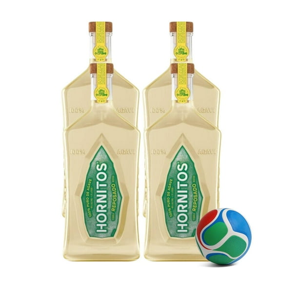 4 Tequila Sauza Hornitos Reposado 1 L + Balón Mini