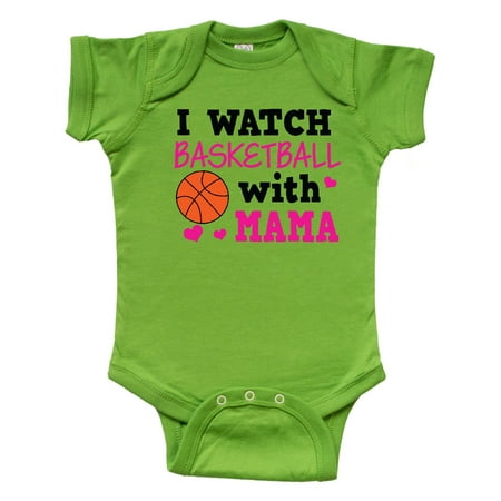 

Inktastic I Watch Basketball with Mama Gift Baby Girl Bodysuit