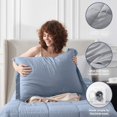 thumbnail image 4 of Nestl - Juego de edredón de 5 Piezas Individual XL, Cama Reversible Azul Piedra en una Bolsa, Juego de Cama Completo tamaño Individual, 4 of 9