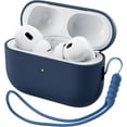 thumbnail image 1 of Yanonmyfd Funda Silicona para AirPods Pro 2 (2022/2023), Estuche de Silicona Líquida para AirPods Pro 2.ª con Cordón, LED Frontal Visible y Compatible con USB-L/USB-C - Negro,Azul Noche, 1 of 27